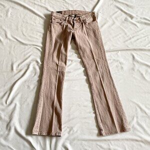 Y2K Pale Pink Lucky Brand Low Waisted Flare Jeans
